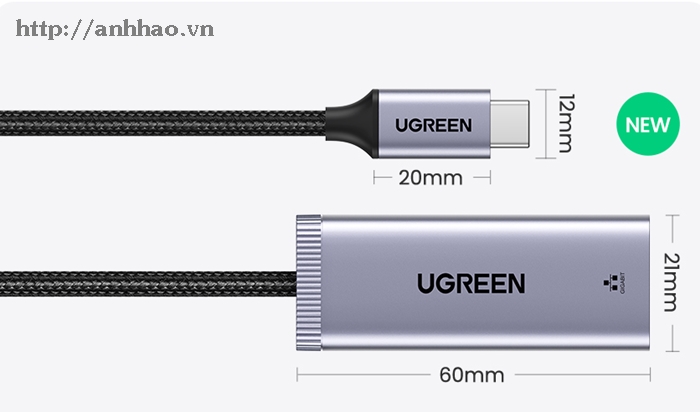 Cáp chuyển USB-C sang Lan 10/100/1000 Ugreen 40322 chính hãng